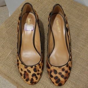 Leopard nine west wedge